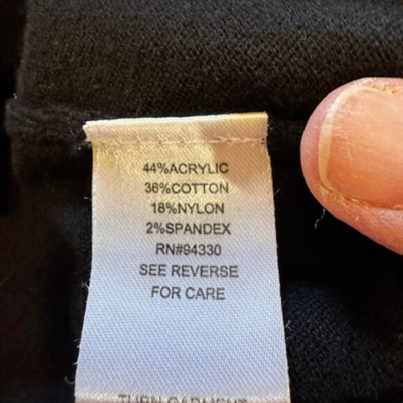 "Takeout" Chic Black Cowl Neck Mini Sweater Dress w Ruched Puff Sleeves Jr Large - Picture 5 of 6